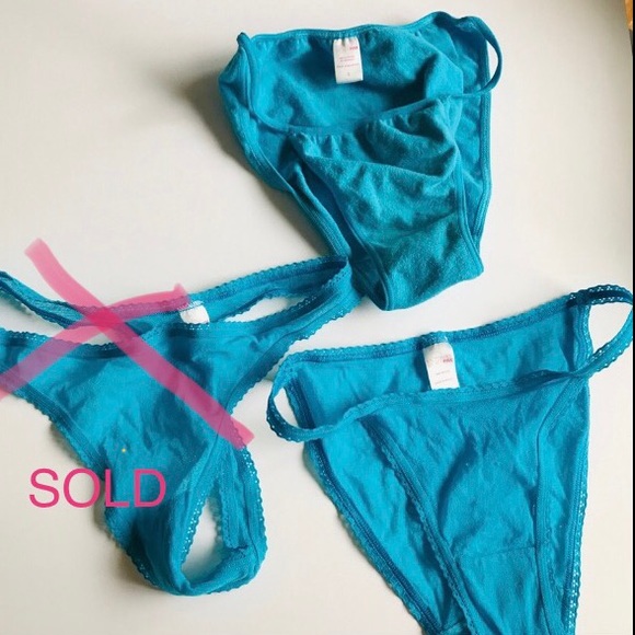 Rare 2 PAIRS Vintage PINK String Bikinis - 1 Mesh & 1 cotton - Picture 3 of 7